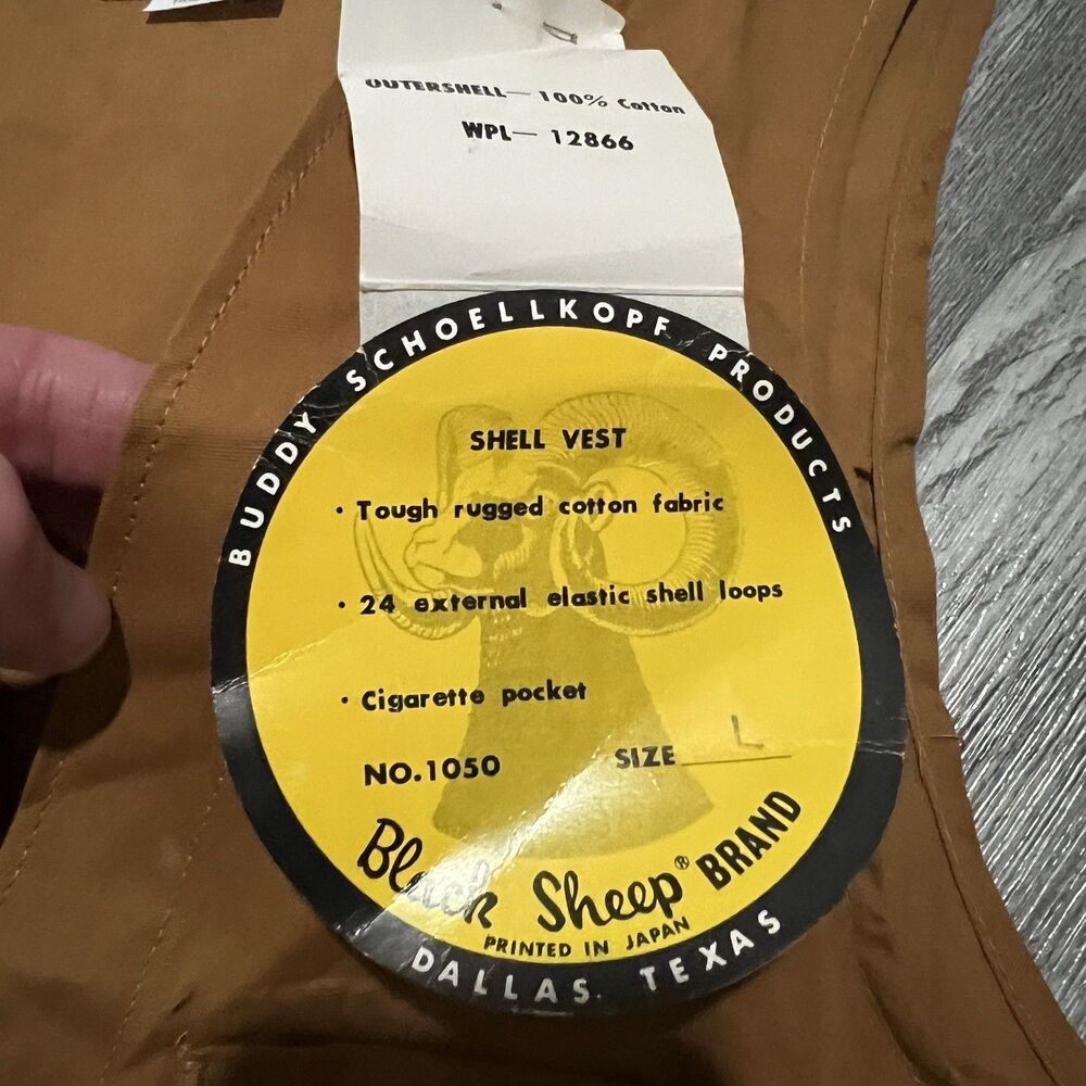 Vintage Black Sheep Hunting Vest NWT Japan L - Picture 6 of 8